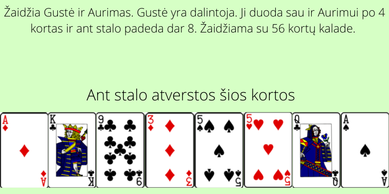 Juego de cartas Carrusel - 1 ejemplo