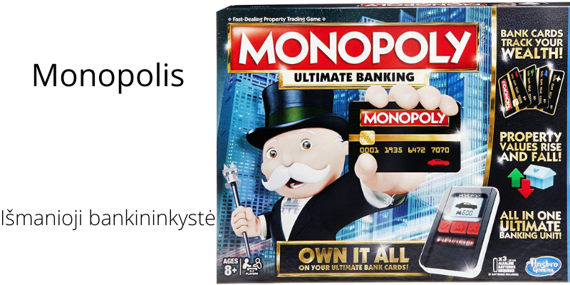 Monopolis - išmanioji bankininkystė. Taisyklės ir žaidimo pakuotė