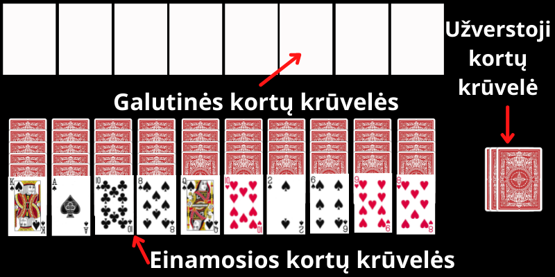Card game Solitaire Spider - Preparation